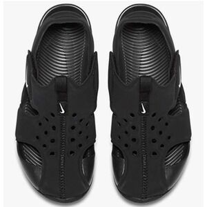 Nike Boy's Sunray Protect 2 Little Kid Black White 12 C Little Kid Sandals Shoes